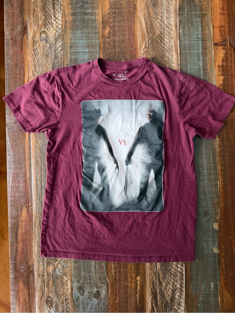 Freddy vs Jason Men’s M Original Horror Movie Poster Graphic T-shirt | SKU 0719
